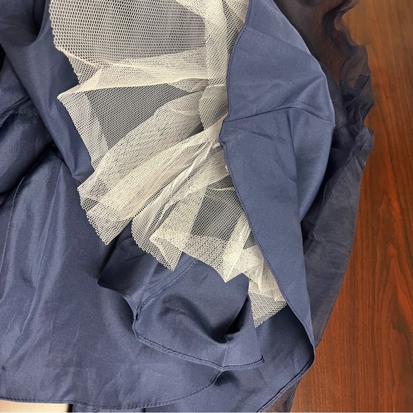 Elle Wilde short prom formal beaded appliqué navy dress size 2 - Picture 7 of 7